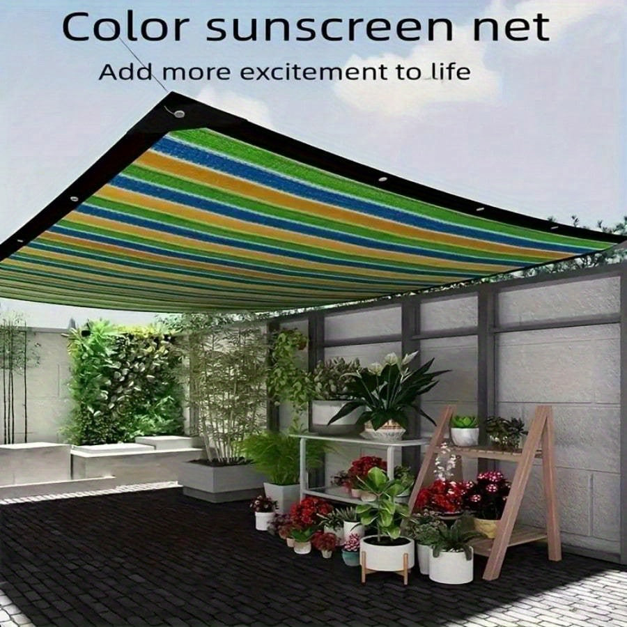 Shade Cloth UV Resistant HDPE Sunshade Net Outdoor Garden Canopy Sun Shade Cover 85% Blockage Multicolor Rectangular