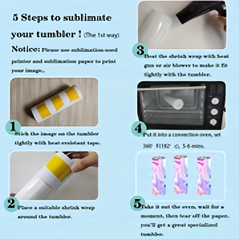 Blank Sublimation Tumblers 6 Pack 12oz Skinny Double Wall Insulated Cups with Gift Box and Shrink Wrap for DIY Custom Printing