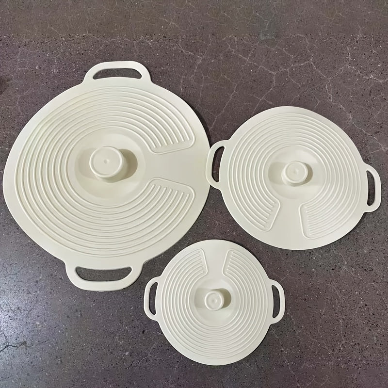Silicone Lids Set of 3 S+M+L Suction Seal Reusable Bowl Plate Cup Covers for Fridge & Food Storage – Eco-Friendly Kitchen Stretch Lids