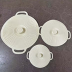 Silicone Lids Set of 3 S+M+L Suction Seal Reusable Bowl Plate Cup Covers for Fridge & Food Storage – Eco-Friendly Kitchen Stretch Lids