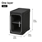 Bathroom Storage Cabinet 1 2 3 4 Tier Foldable Plastic Organizer with Doors and Shelves – Space-Saving Under Sink & Counter Solution