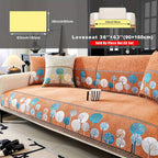 Bohemian Chenille Sofa Cover Tree Embroidery Print Thick Non-Slip Pet Friendly One-Piece Couch Protector Armchair Loveseat 3 4 Seater