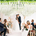 24 Pack Fake Wisteria Hanging Flowers 3.6 Feet Long, Artificial Wisteria Vine Garland for Wedding, Garden & Wall Decoration – White, Pink, Purple, Light Pink & Blue