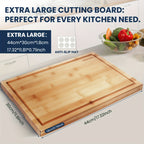 Bamboo Cutting Board Set with Storage Rack and Juice Groove - Kitchen Chopping Boards for Vegetables, Meat, Fruit, Bread & Cheese, Eco Friendly Bamboo Kitchen Board Gift