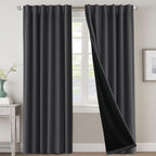 Blackout Curtains 2 Panels 100% Room Darkening 96 Inch Long – Triple Weave Thermal Insulated Back Tab & Rod Pocket Window Drapes for Bedroom & Living Room