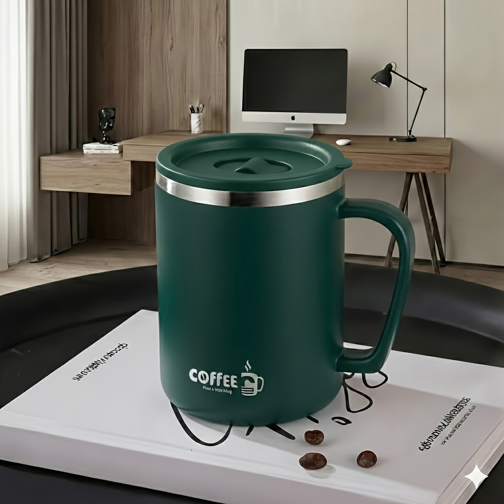 Stainless Steel Travel Tumbler 15oz – Vacuum Insulated, Drop-Proof Coffee Mug with Lid for Car & Home, 6 Colors, Gift for Coffee Lovers