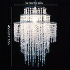 Crystal Chandelier Lampshade Acrylic Beaded Branch Ceiling Pendant Light Fixture for Wedding Party Living Room Home Decor