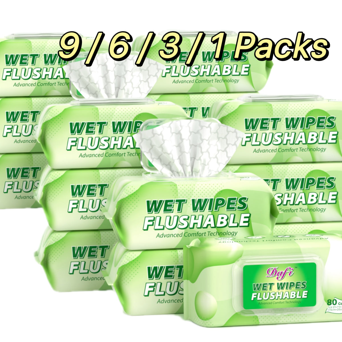 Flushable Wipes for Adults Unscented 240 Pack (3-Pack) - 100% Plant-Based Fibers, No Alcohol, Septic & Sewer Safe Adult Wet Wipes for Sensitive Skin, Gentle Daily Toilet Wipes