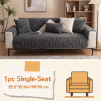 Velvet Sofa Cover Non-Slip Washable Plush Couch Slipcover Pet Friendly Thick Padded Furniture Protector 1 2 3 4 5 Seat Living Room Bedroom