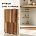 Acacia Wood Cutting Board Set 3-Piece with Stand – Book-Shaped Decorative Chopping Boards for Vegetables, Cheese, Bread & Meat, Kitchen Gift Set