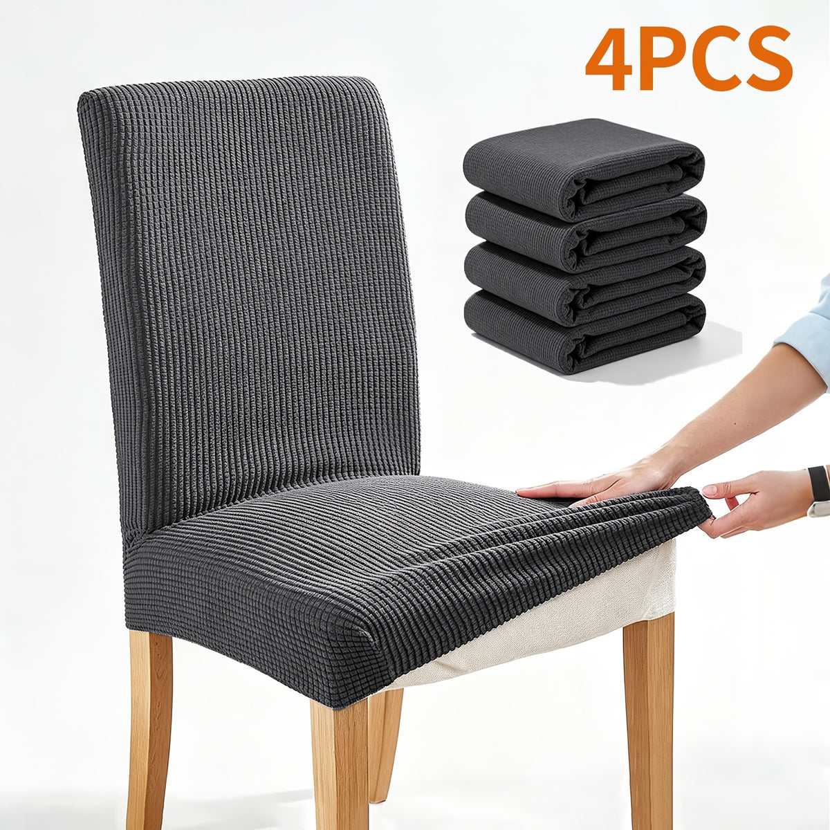 Dining Chair Covers 4/6pcs Set Washable Pet Friendly Dirt & Wear Resistant – Versatile Stretch Slipcovers for Home & Restaurant Seating, 12 Colors
