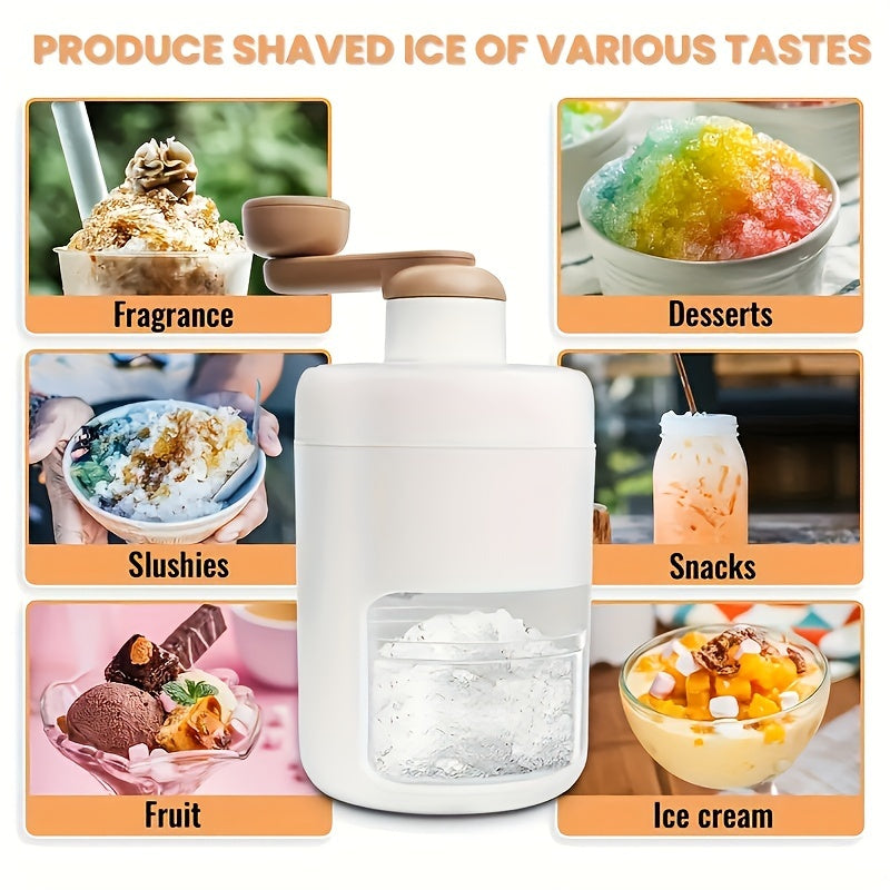 Manual Ice Shaver Machine Hand-Powered BPA-Free Plastic Crusher for Shaved Ice, Snow Cones & Slushies – Includes Ice Cube Trays, Perfect for Home, Parties, Picnics & BBQs
