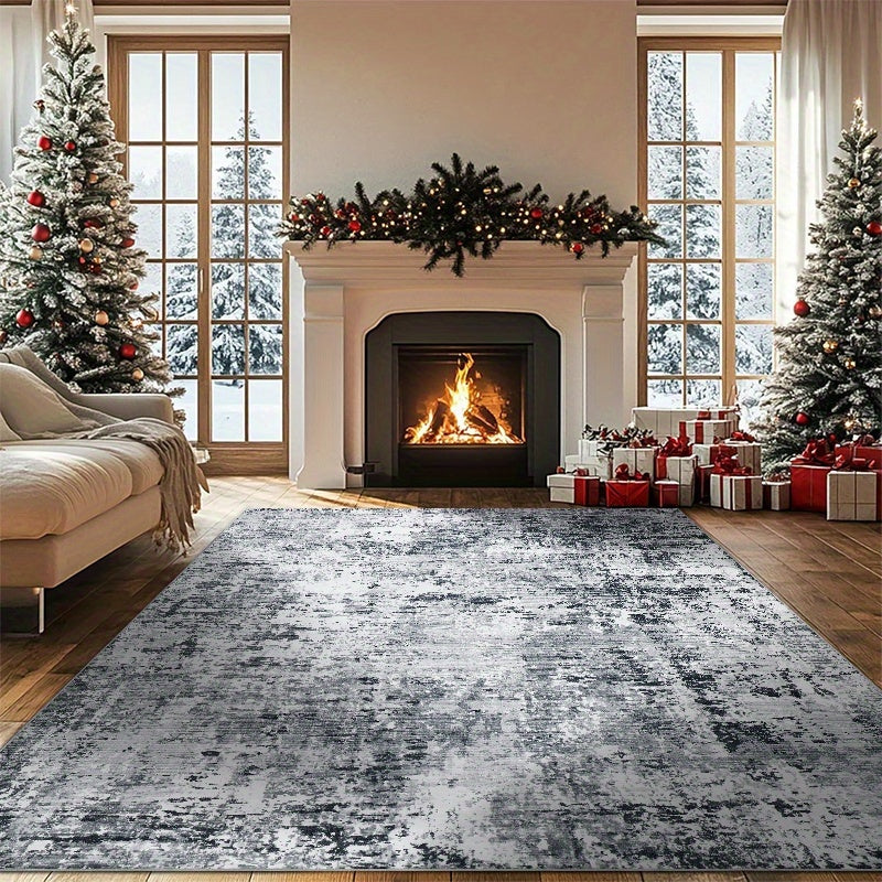 Washable Vintage Abstract Area Rug – Non-Slip, Foldable, Ultra-Soft | Gray | 5 Sizes