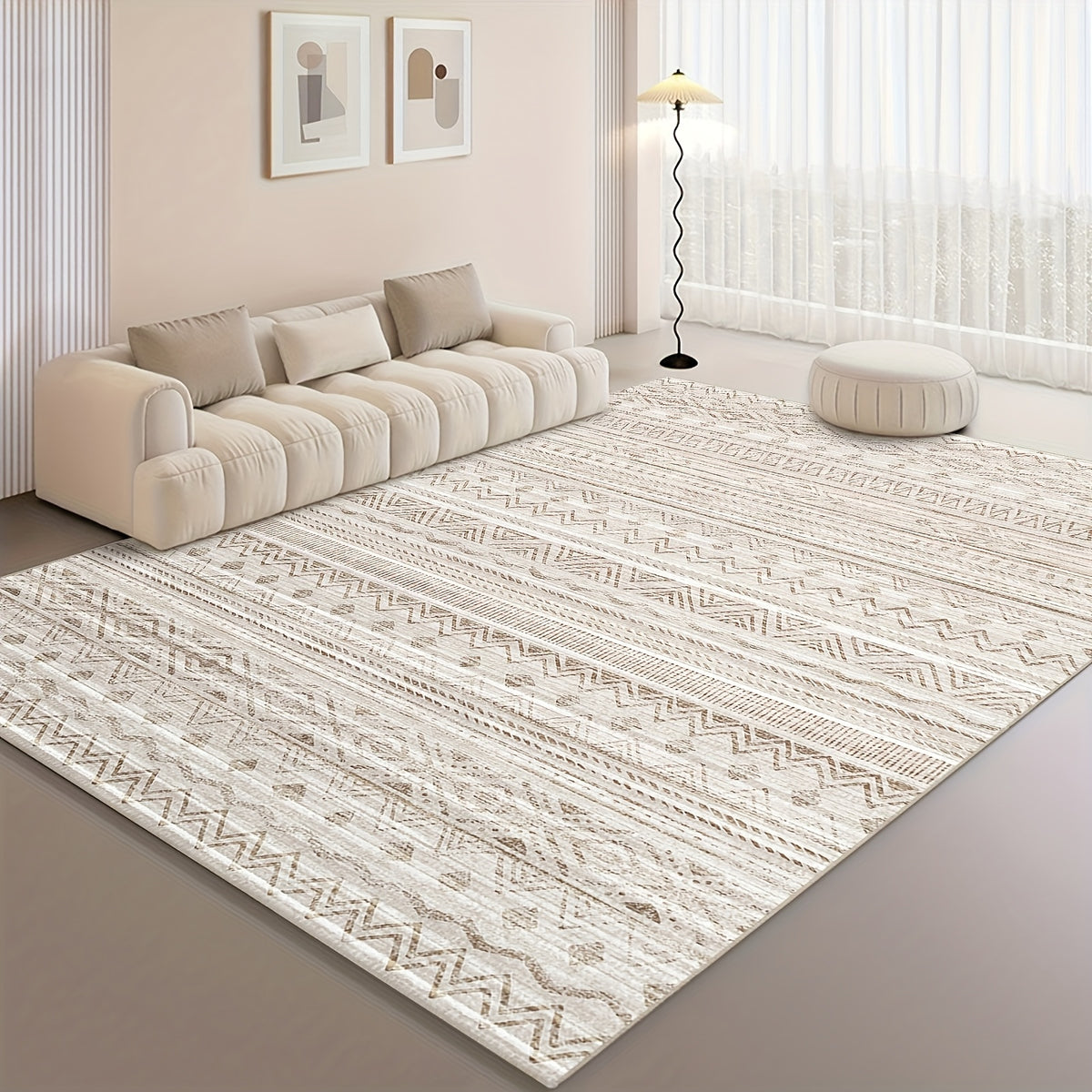 Velvet Moroccan Area Rug - Bohemian Vintage Authentic Moroccan Style Machine Washable Easy Care Rug for Living Room Sofa Tea Table and Bedroom Decor