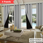 100% Blackout Curtains 4-Panel – Coated Lining Grommet Top for Total Darkness, Privacy Drapes for Bedroom Living Room Kitchen Bathroom, 8 Colors 9 Sizes