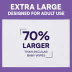 Adult Wipes Extra Large Scented 720 Count – 8x13" Incontinence Wet Wipes for Adults & Elderly, Lavender Aloe Vera, pH Balanced, 12 Packs of 60 Disposable Washcloths