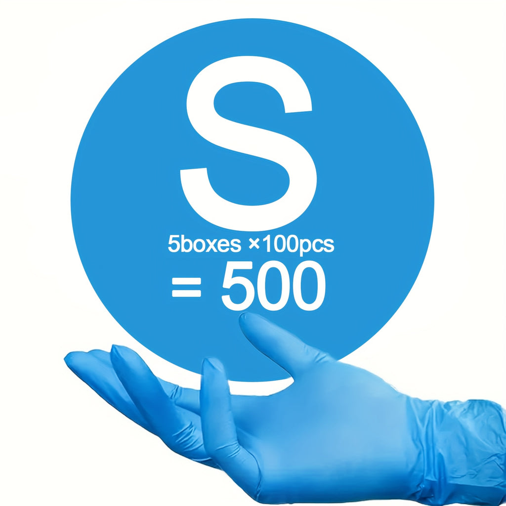 5 Mil Blue Nitrile Disposable Gloves Bulk Pack – 100 to 1000pcs, Waterproof & Anti-Slip, Powder-Free Latex-Free, S/M/L Sizes for Cooking, Cleaning, Food Prep & Pet Care, Non-Sterile