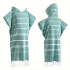 Hooded Surf Poncho Wearable Beach Towel Quick Dry Cotton Changing Robe Sandproof Lightweight for Swimming Diving Surfing Beach Bathing S L Multi Colors
