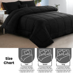 5-Piece Comforter Set – Reversible Quilted Down Alternative Bedding Set with Pillow Shams, Bed Skirt & Cushion | All Season | Twin, Queen, King