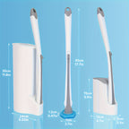 Disposable Toilet Brush Cleaning System with Holder & Refill Heads Wall or Floor Mount Hygienic No-Touch Bathroom Brush