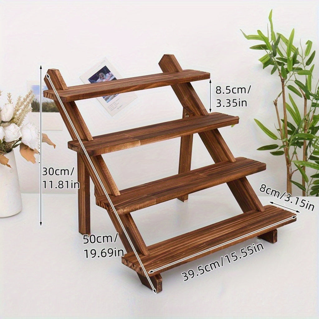3/4/5-Tier Wooden Display Stand – Vintage Rustic Multi-Purpose Vertical Shelf for Home, Store, Bakery & Events | Jewelry, Dessert & Cupcake Display Rack