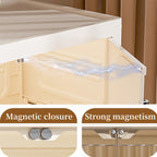 Stackable Foldable Storage Cabinet with Lids – Rolling Wardrobe Organizer 3/4/5/6 Tier with Magnetic Doors, 360° Wheels & Handles for Bedroom, Closet, Kitchen & Office