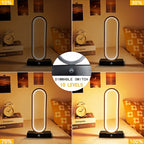 Modern Aluminum LED Ring Table Lamp, 3-Color Touch Control, USB Charging, 12.8" Spiral Metal Bedside & Desk Light – 1pc or 2pc
