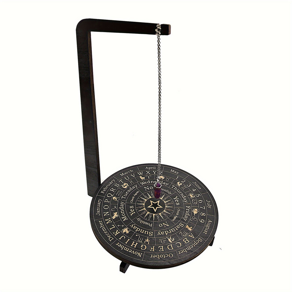 Wooden Pendulum Stand 3D Divination Crystal Display Holder | Witchcraft Altar Supplies, Necklace Display Stand for Meditation, Crystal Rituals, Boho Witch Room Decor