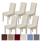 Dining Chair Covers Set of 6 Small Leaf Pattern Thickened Polyester-Spandex Elastic Slipcovers – Machine Washable, Pet Friendly, 6 Colors, One-Piece Design for Home & Restaurant