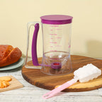 Pancake Batter Dispenser Set 2-Piece Handheld Batter Separator with Squeeze Handle & Cleaning Brush – Cupcake Waffle Baking Tool, Mess-Free Kitchen Gadget for Perfect Portions