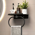 Oval Metal Towel Ring Wall Mounted – No-Drill Bathroom Organizer, Modern Matte Black Finish, Durable & Elegant Home Decor