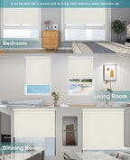 Blackout Roller Shades for Windows, Cordless Room Darkening Window Blinds, Thermal Insulated UV Protection, Easy Install for Bedroom Living Room Office