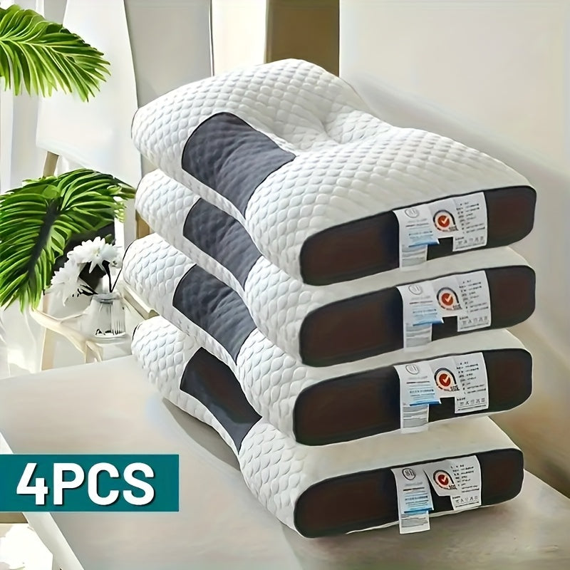Adjustable Ergonomic Bed Pillows 2-Pack or 4-Pack - Soft Neck Support, Removable Washable Pillow Core, No-Collapse Deep Sleep Pillow Set for Couples Home Bedroom
