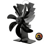 Wood Stove Fan Heat Powered Non-Electric Fireplace Fan for Wood Burning Stoves Pellet Stoves Log Burners with Thermometer – 4 to 7 Blade Options