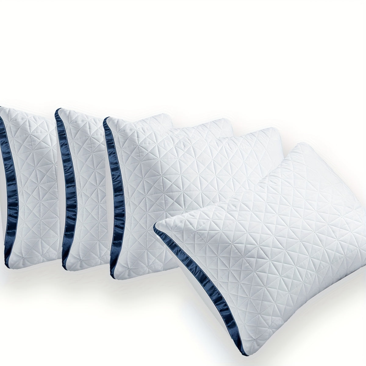 Firm Supportive Sleep Pillows Set 2/4 Pack – Hotel-Grade Cool-Touch, Soft Fiber Fill, Back Stomach Side Sleeper Pillow Standard Queen King