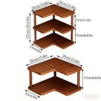 Corner Shelf Countertop Organizer, Triangular Multi-Tier Kitchen Storage Rack for Coffee Accessories, Cups, Spices & Kitchen Essentials, Space-Saving Corner Stand for Counter, Bathroom & Office