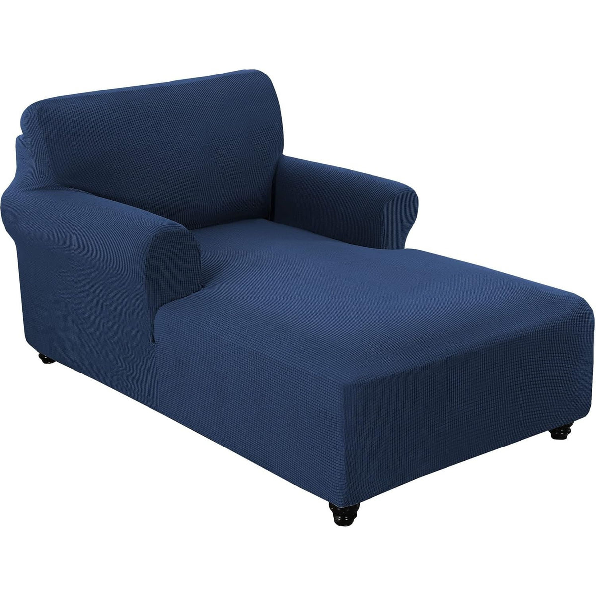 Chaise Lounge Cover Stretch Slipcover – Jacquard Lattice Fabric, Soft Machine Washable Chair Cover with No or Double Armrests for Living Room Bedroom, 11 Colors