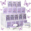 Blessed Pocket Tissues 100 Pack – 3-Ply Individually Wrapped Travel Tissues, Purple Butterfly Lavender Design for Weddings, Graduation & Events