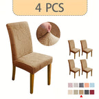 Jacquard Stretch Dining Chair Covers 4/6pcs – Removable Washable Elastic Chair Slipcovers for Dining Room & Kitchen, 10 Colors, Christmas & Holiday Home Decor Chair Protector