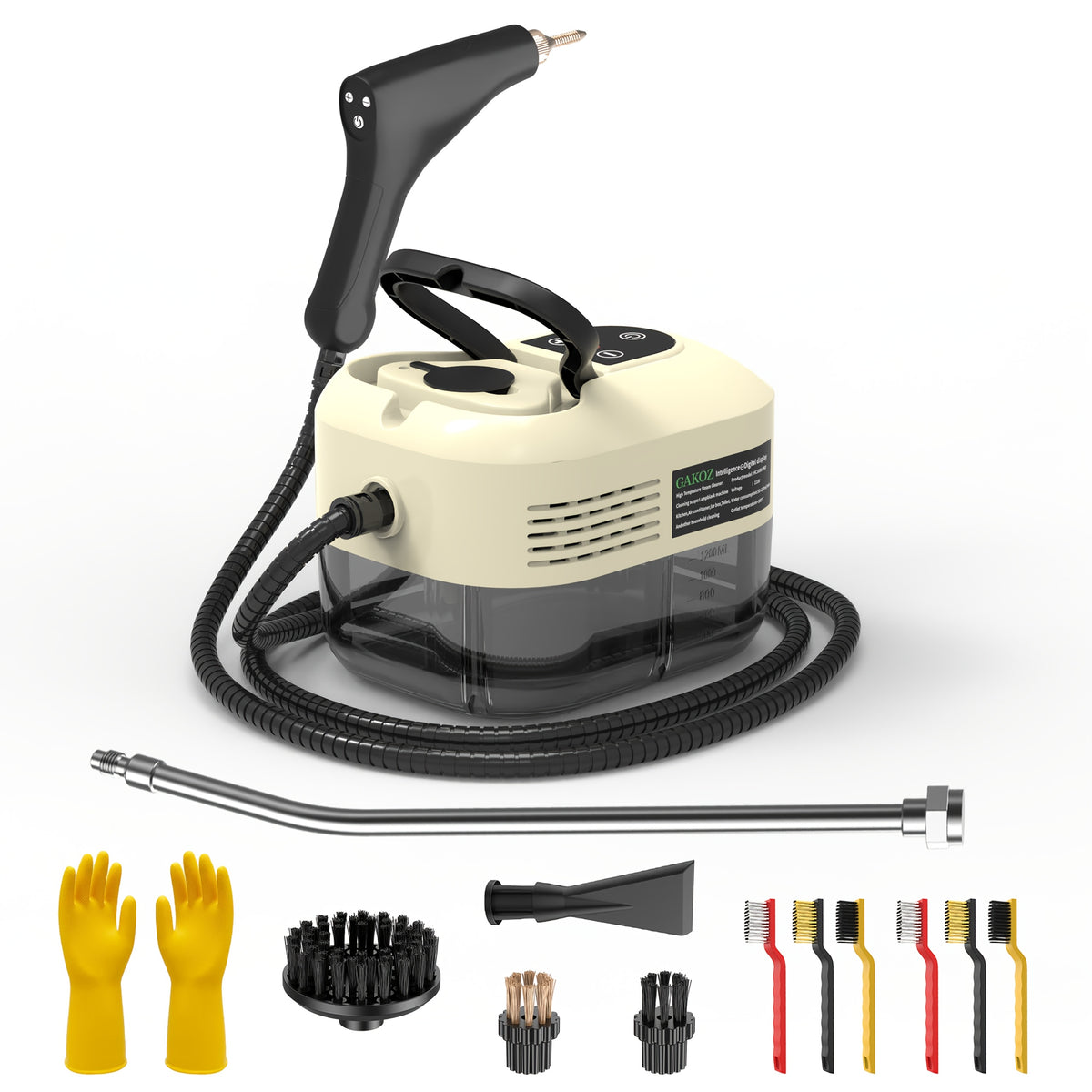 Handheld Steam Cleaner Large-Capacity with Extra-Large Water Tank – Rapid Heating Portable Multi-Function Cleaner for Floors, Cars, Fabrics, Kitchen & Bathroom Tile Grout
