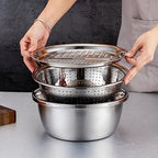 3-in-1 Grater Strainer and Cutter 9 Inch - Shred Slice Grate & Dice Multifunctional Vegetable Grater for Salad Prep, Kitchen Straining & Food Processing