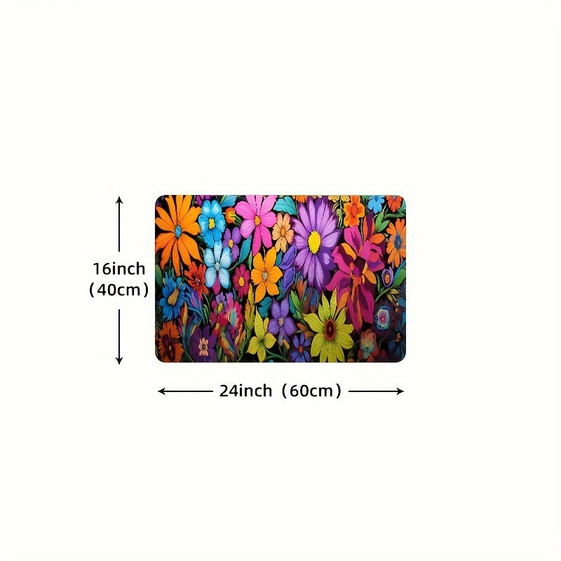 Vibrant Floral Kitchen Mat – Soft, Non-Slip & Machine Washable | 3 Sizes