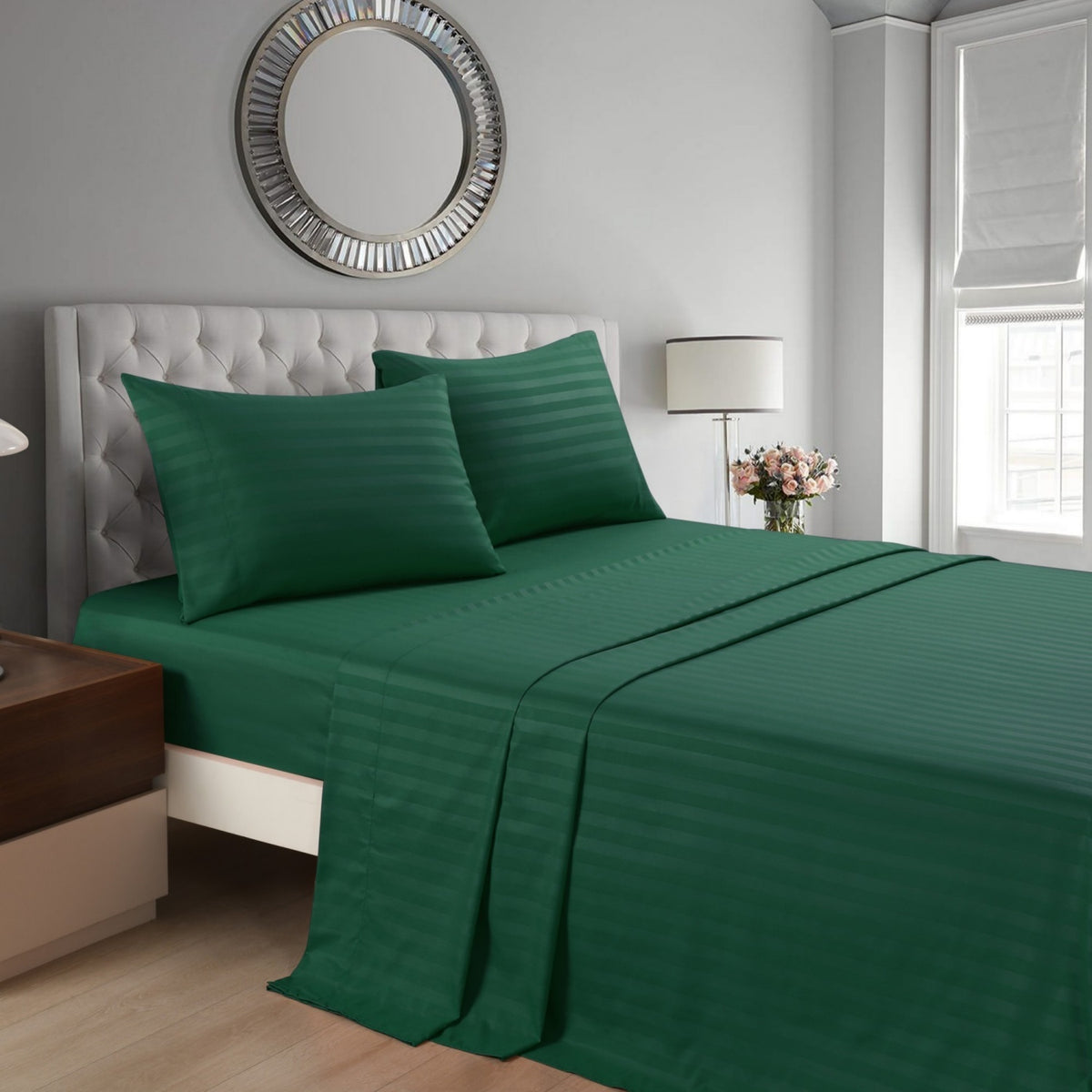 Striped Bed Sheet Set Extra Soft Breathable, Fade-Resistant Deep Pocket Fitted Sheets for Bedroom Guest Room Hotel – All Season 3/4 Piece (Flat Sheet, Fitted Sheet, Pillowcase)