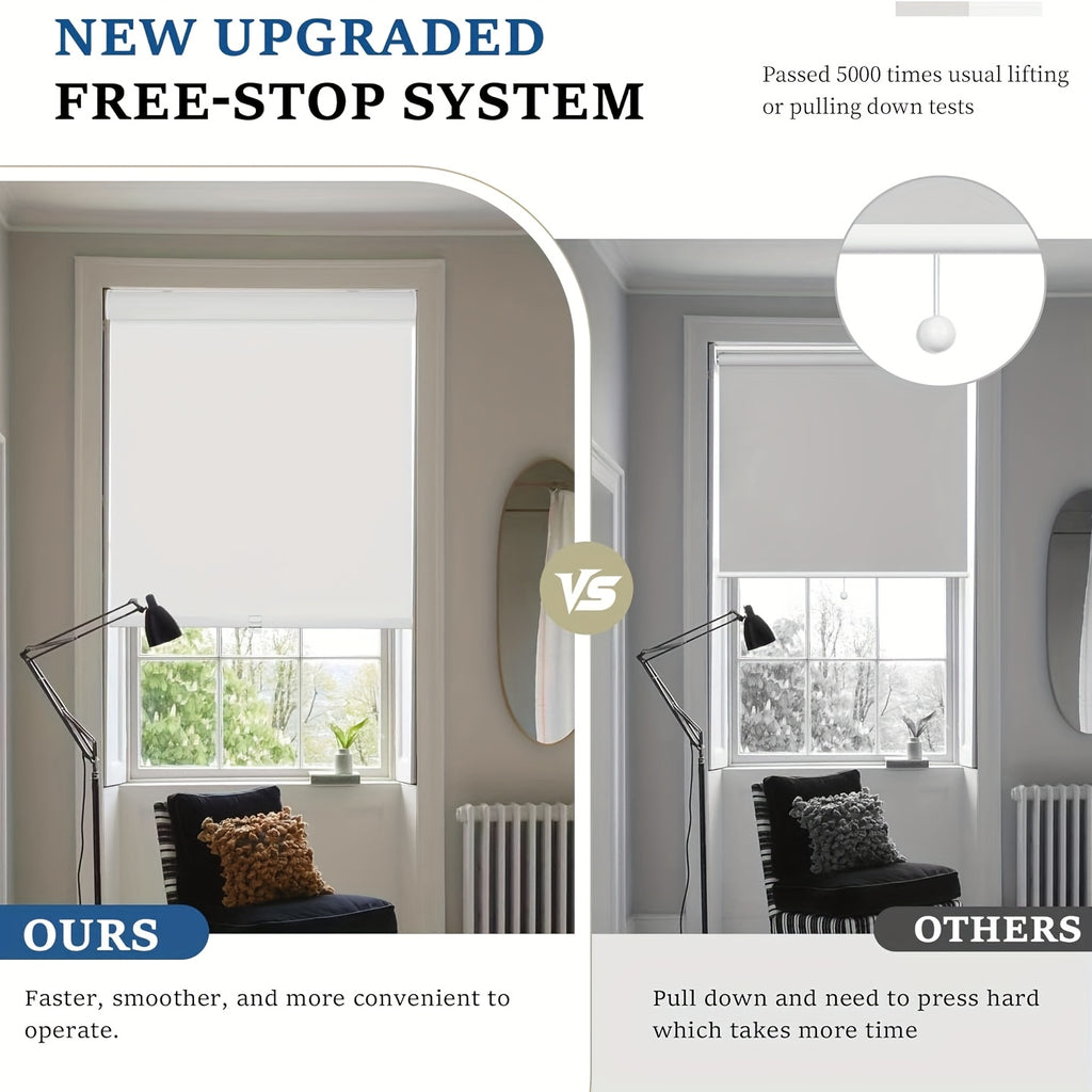 Blackout Roller Shades for Windows, Cordless Room Darkening Window Blinds, Thermal Insulated UV Protection, Easy Install for Bedroom Living Room Office