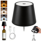 Wireless LED Bottle Lamp Touch Control USB Rechargeable 2400mAh IP44 Waterproof 3-Color Mood Light for Bedroom Bar Party Wedding Garden – Cordless Bottle Stopper Night Light