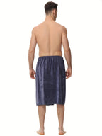 Men's Wearable Bath Towel Wrap & Bathrobe – Soft Absorbent 320 GSM Suede Body Towel for Shower, Spa & Gym | Solid Color Bathing Robe