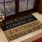 I Am Blessed Doormat Quick Dry Anti-Slip Rubber Back Entrance Rug – Indoor Welcome Mat for Front Door, Entryway & Home – Inspirational Blessing Design
