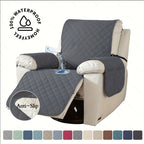Recliner Chair Cover Waterproof Non-Slip, Oversized Recliner Slipcover with Side Pocket & Elastic Straps, Washable Furniture Protector for Dogs & Pets, Warm Cozy Chair Cover, 1 Piece