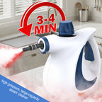 Steam Cleaner 350kPa 9-Piece Kit - Pressurized Handheld, 15s Fast Heat, 11.83oz Tank for Floors, Upholstery, Car Seats, Grout, Kitchen & Bathroom | Continuous Steam