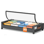 Wheeled Under-Bed Storage Box | Metal Rolling Drawer Organizer for Clothes, Shoes, Blankets & Bedding – Black & Gray, 1PC or 2PC Set